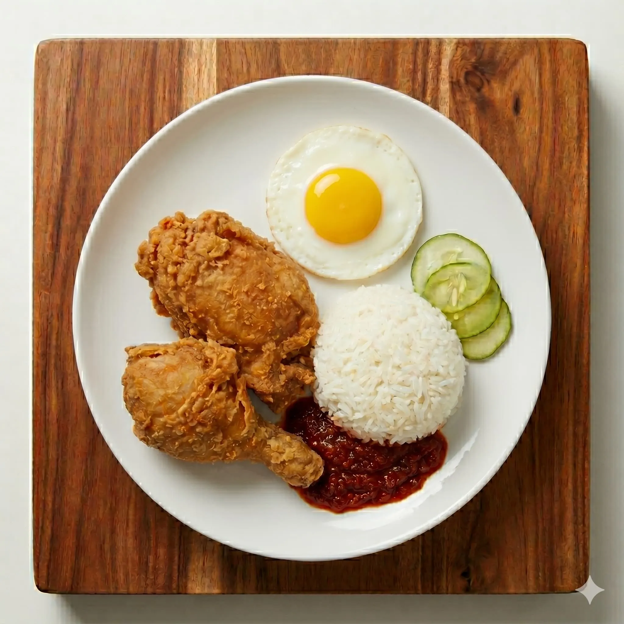 Sambal Crispy Chicken Rice (2pcs)